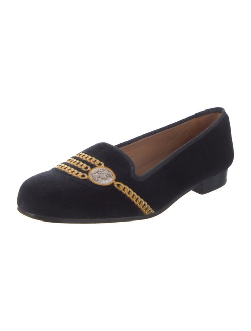 Stubbs & Wootton Velvet Embroidered Accent Loafers