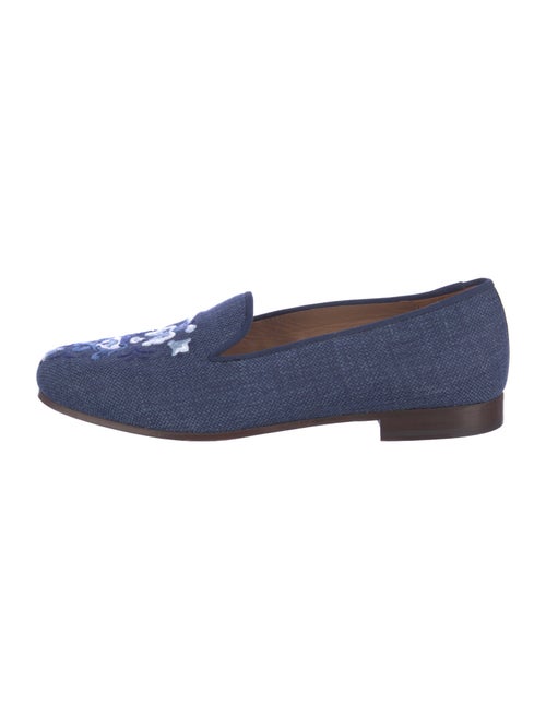 Stubbs & Wootton Canvas Embroidered Accent Loafers