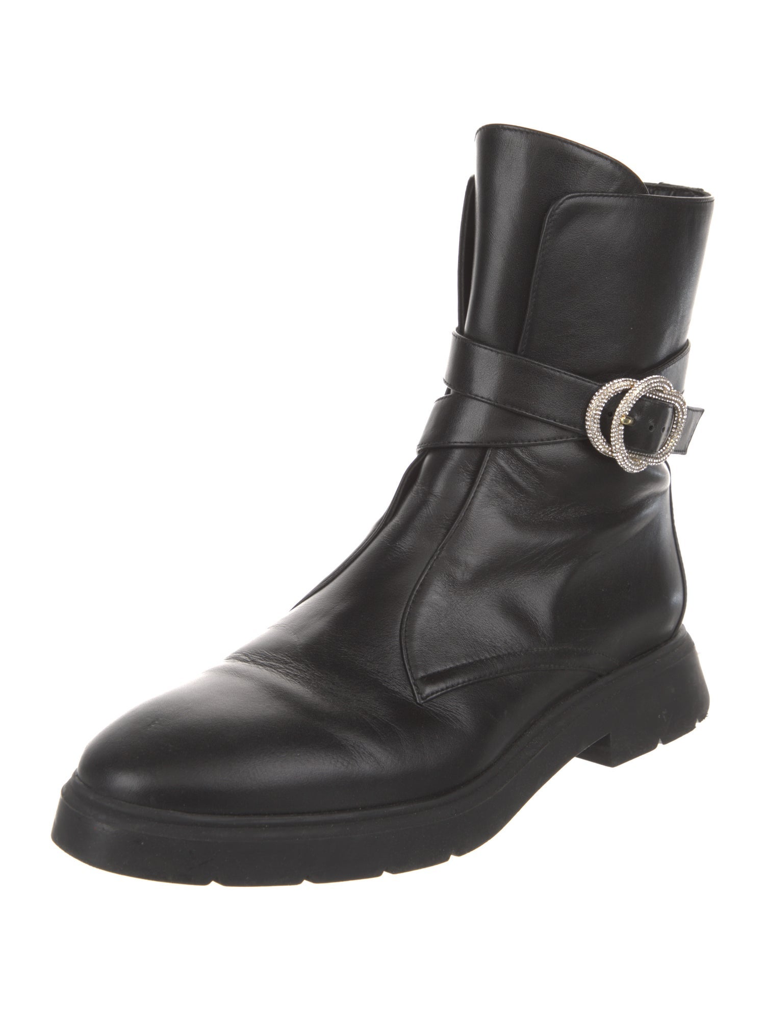 Stuart Weitzman Leather Moto Boots