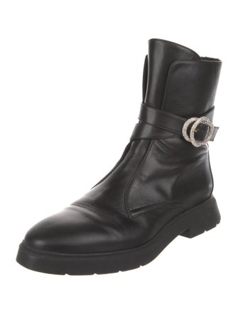 Stuart Weitzman Leather Moto Boots