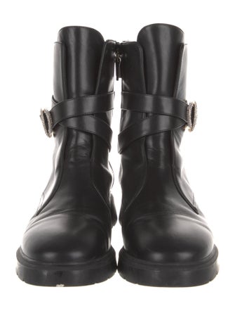 Stuart Weitzman Leather Moto Boots