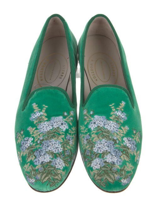 Stubbs & Wootton Velvet Graphic Print Loafers