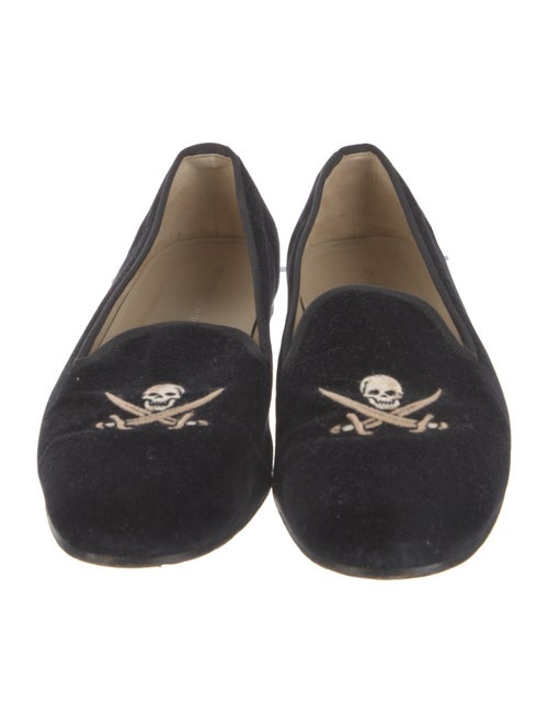 Stubbs & Wootton Velvet Embroidered Accent Loafers