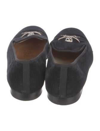 Stubbs & Wootton Velvet Embroidered Accent Loafers