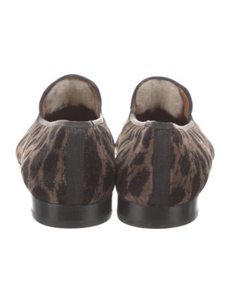 Stubbs & Wootton Velvet Animal Print Loafers