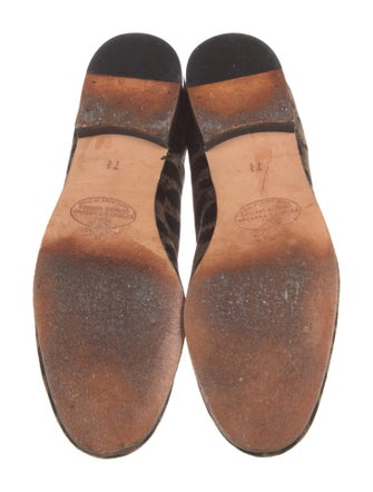 Stubbs & Wootton Velvet Animal Print Loafers