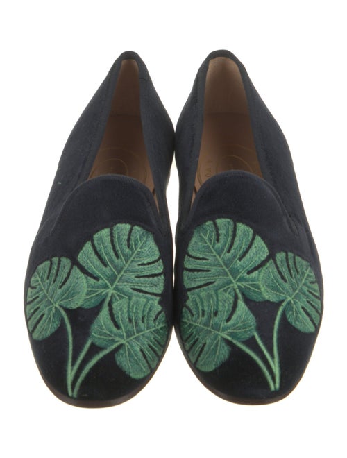 Stubbs & Wootton Velvet Graphic Print Loafers