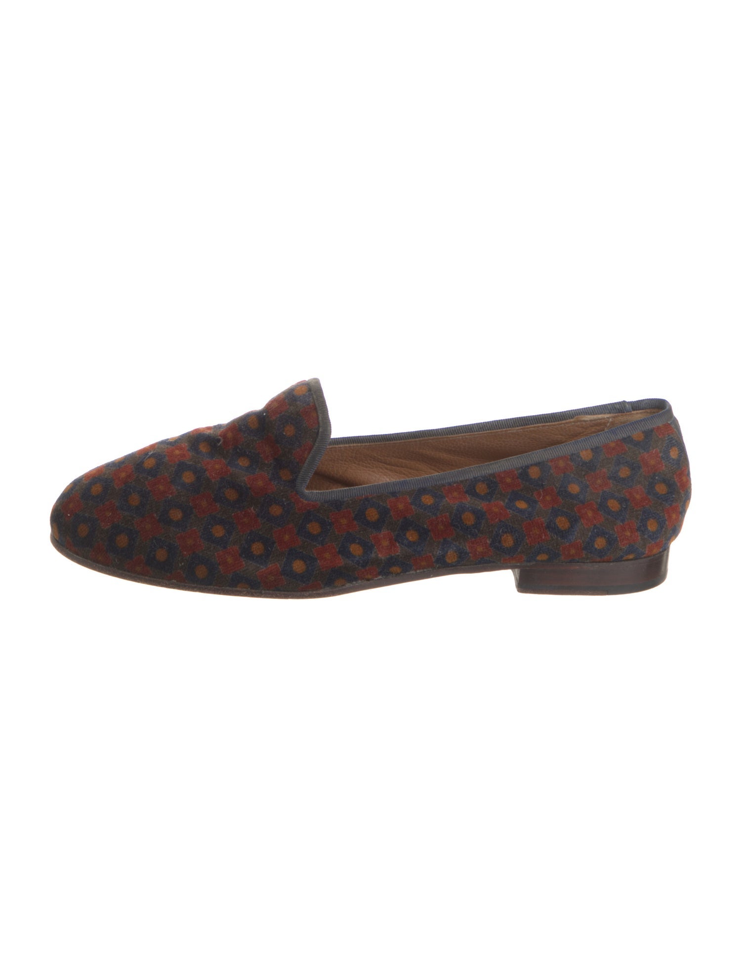 Stubbs & Wootton Velvet Printed Loafers