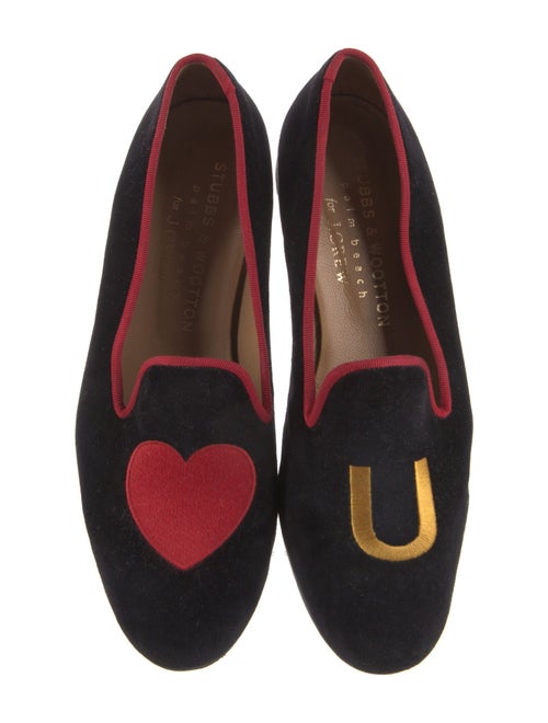 Stubbs & Wootton Velvet Embroidered Accent Loafers
