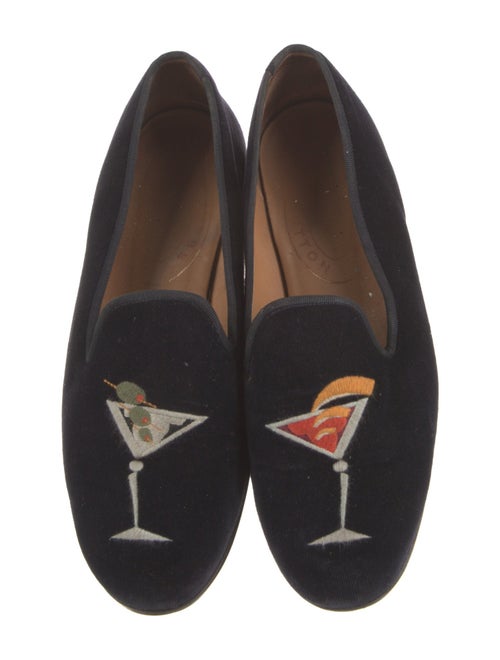 Stubbs & Wootton Velvet Embroidered Accent Loafers