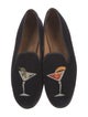 Stubbs & Wootton Velvet Embroidered Accent Loafers
