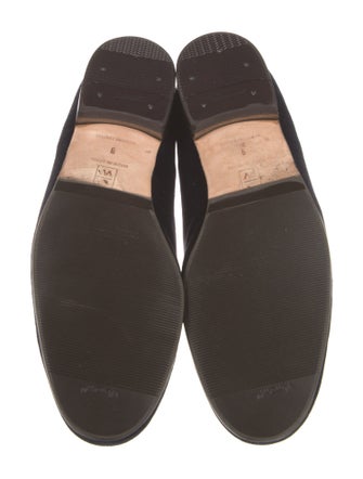 Stubbs & Wootton Velvet Embroidered Accent Loafers