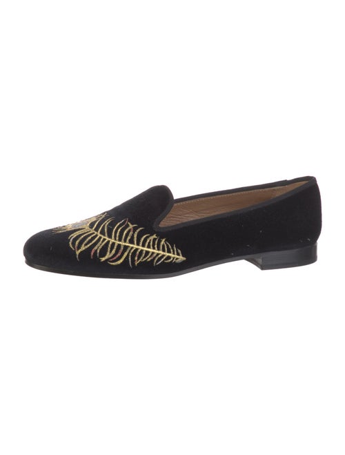Stubbs & Wootton Velvet Embroidered Accent Loafers
