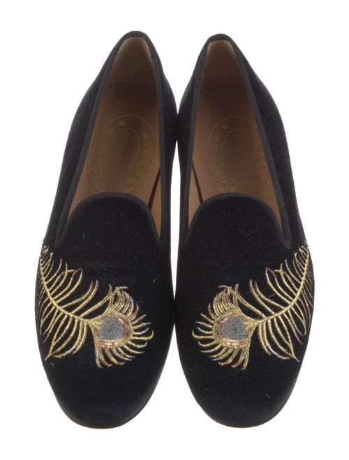 Stubbs & Wootton Velvet Embroidered Accent Loafers