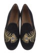 Stubbs & Wootton Velvet Embroidered Accent Loafers