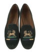 Stubbs & Wootton Velvet Graphic Print Loafers