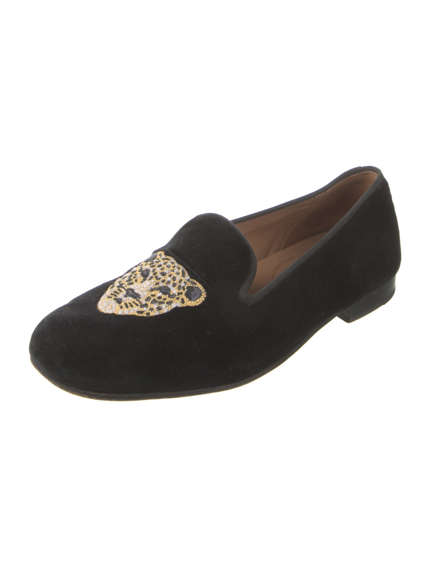 Stubbs & Wootton Velvet Embroidered Accent Loafers