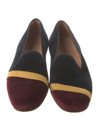 Stubbs & Wootton Velvet Colorblock Pattern Loafers