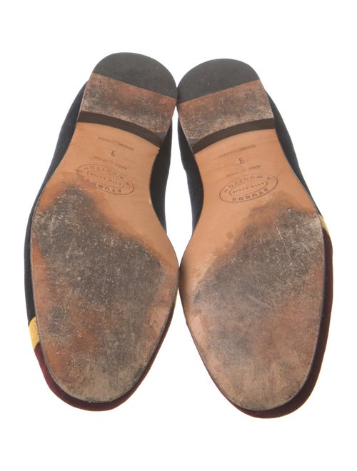Stubbs & Wootton Velvet Colorblock Pattern Loafers