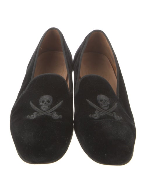 Stubbs & Wootton Velvet Embroidered Accent Loafers