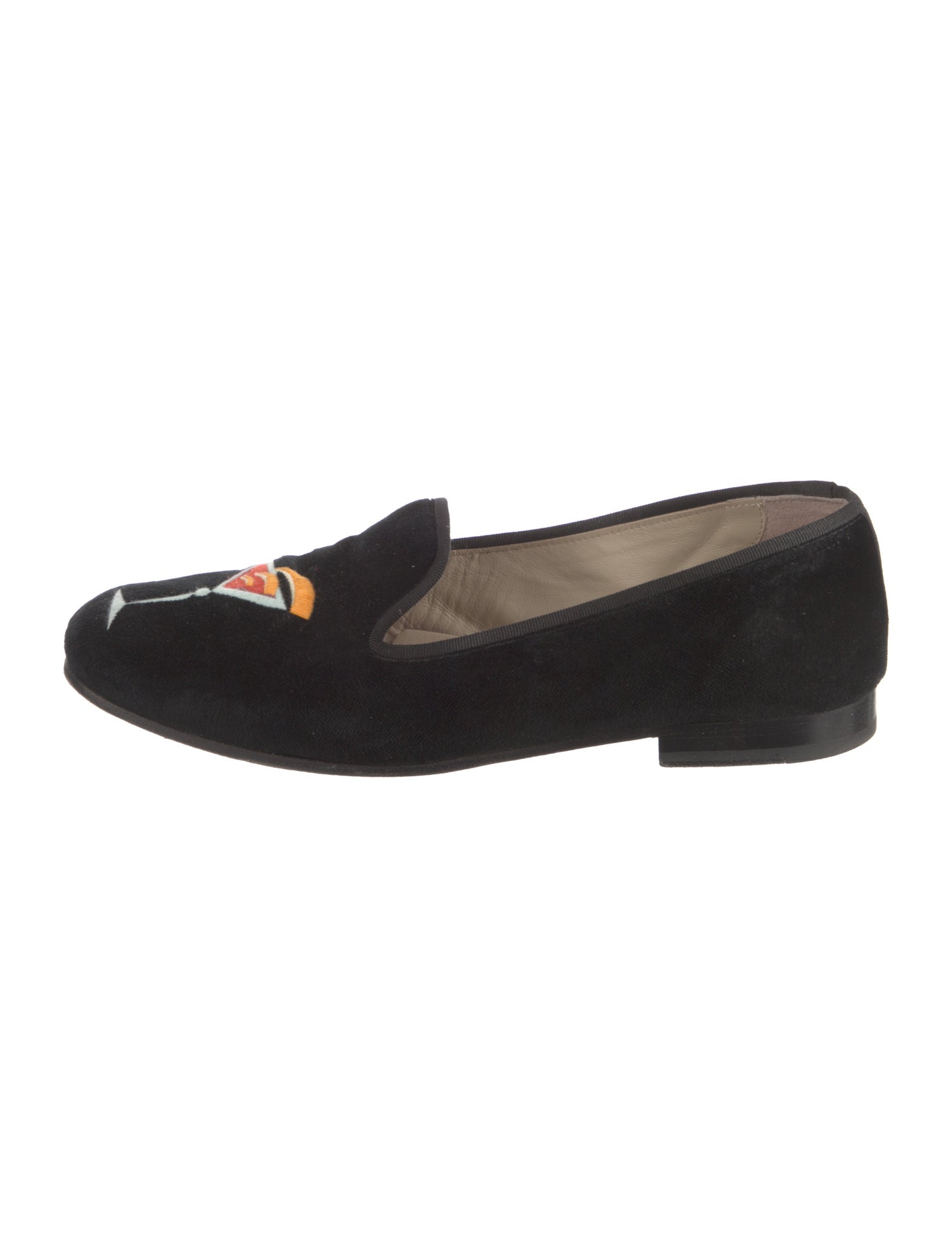 Stubbs & Wootton Velvet Embroidered Accent Loafers