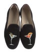 Stubbs & Wootton Velvet Embroidered Accent Loafers