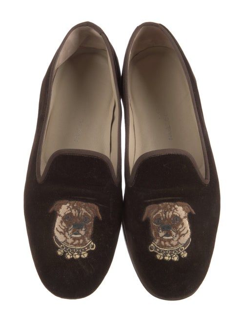 Stubbs & Wootton Velvet Embroidered Accent Loafers