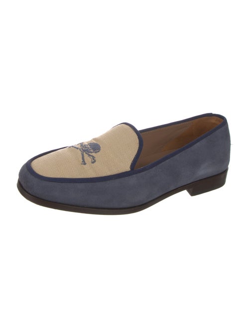 Stubbs & Wootton Suede Grosgrain Trim Loafers