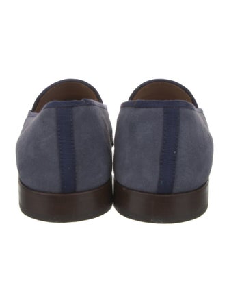 Stubbs & Wootton Suede Grosgrain Trim Loafers