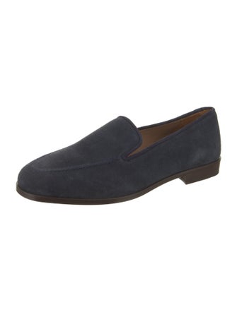 Stubbs & Wootton Suede Grosgrain Trim Loafers