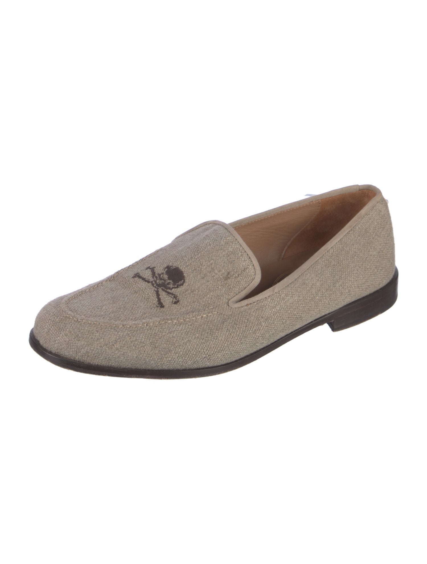Stubbs & Wootton Canvas Embroidered Accent Loafers