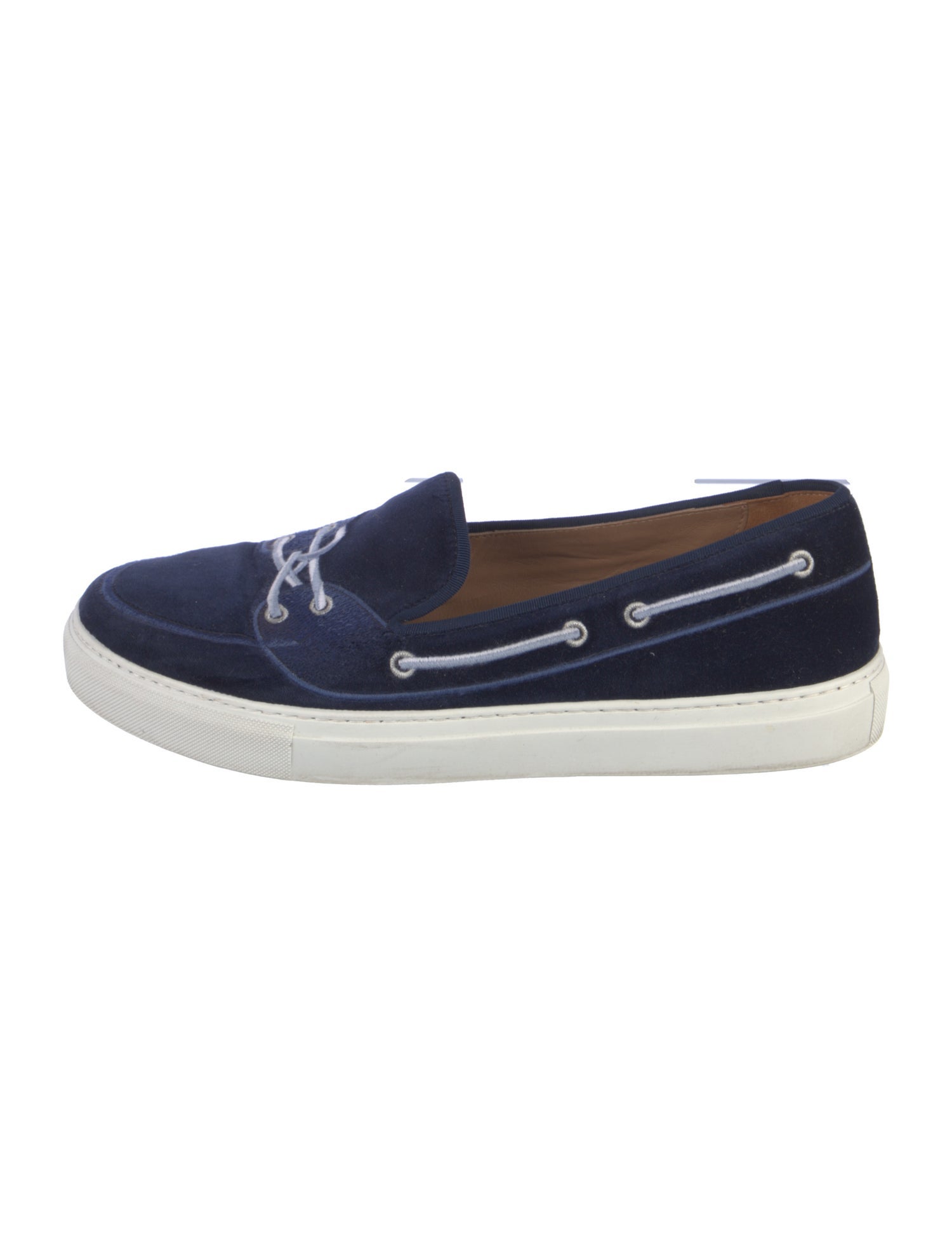 Stubbs & Wootton Velvet Embroidered Accent Boat Shoes