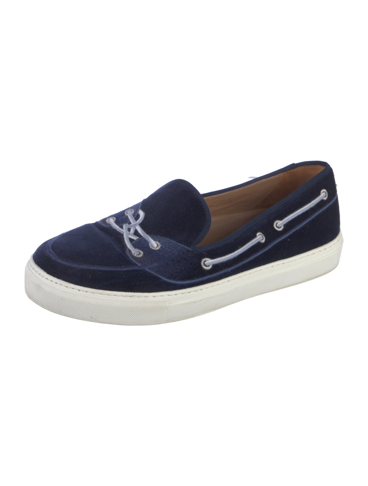 Stubbs & Wootton Velvet Embroidered Accent Boat Shoes