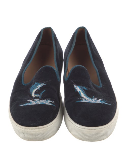 Stubbs & Wootton Velvet Graphic Print Sneakers