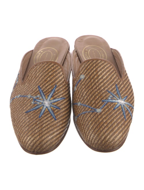 Stubbs & Wootton Rattan Printed Mules