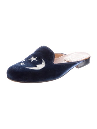 Stubbs & Wootton Velvet Embroidered Accent Mules