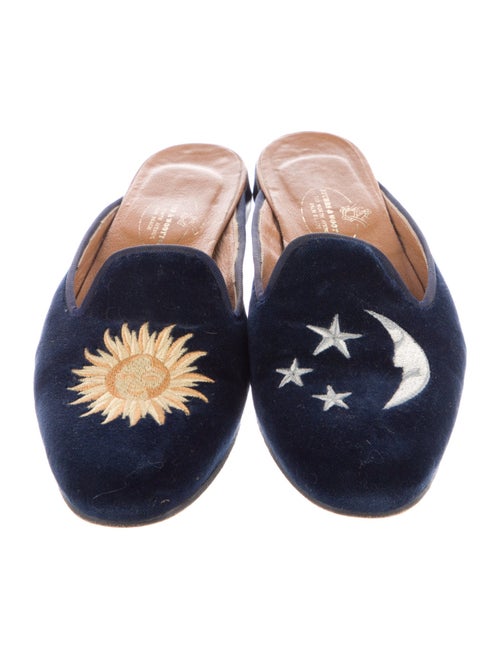 Stubbs & Wootton Velvet Embroidered Accent Mules