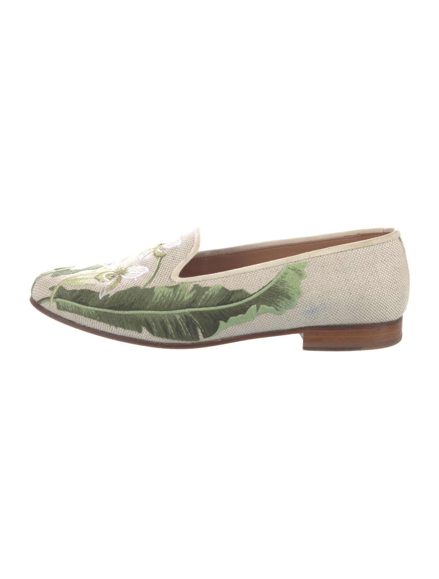 Stubbs & Wootton Canvas Floral Print Loafers