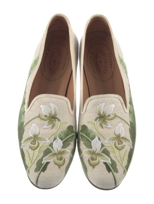 Stubbs & Wootton Canvas Floral Print Loafers