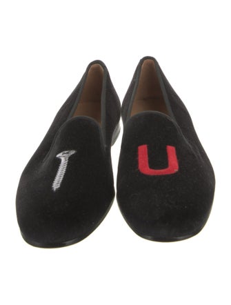 Stubbs & Wootton Velvet Embroidered Accent Loafers