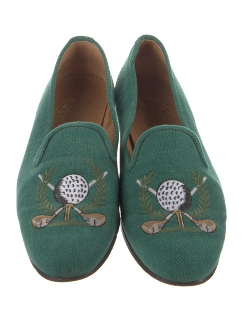 Stubbs & Wootton Canvas Embroidered Accent Loafers