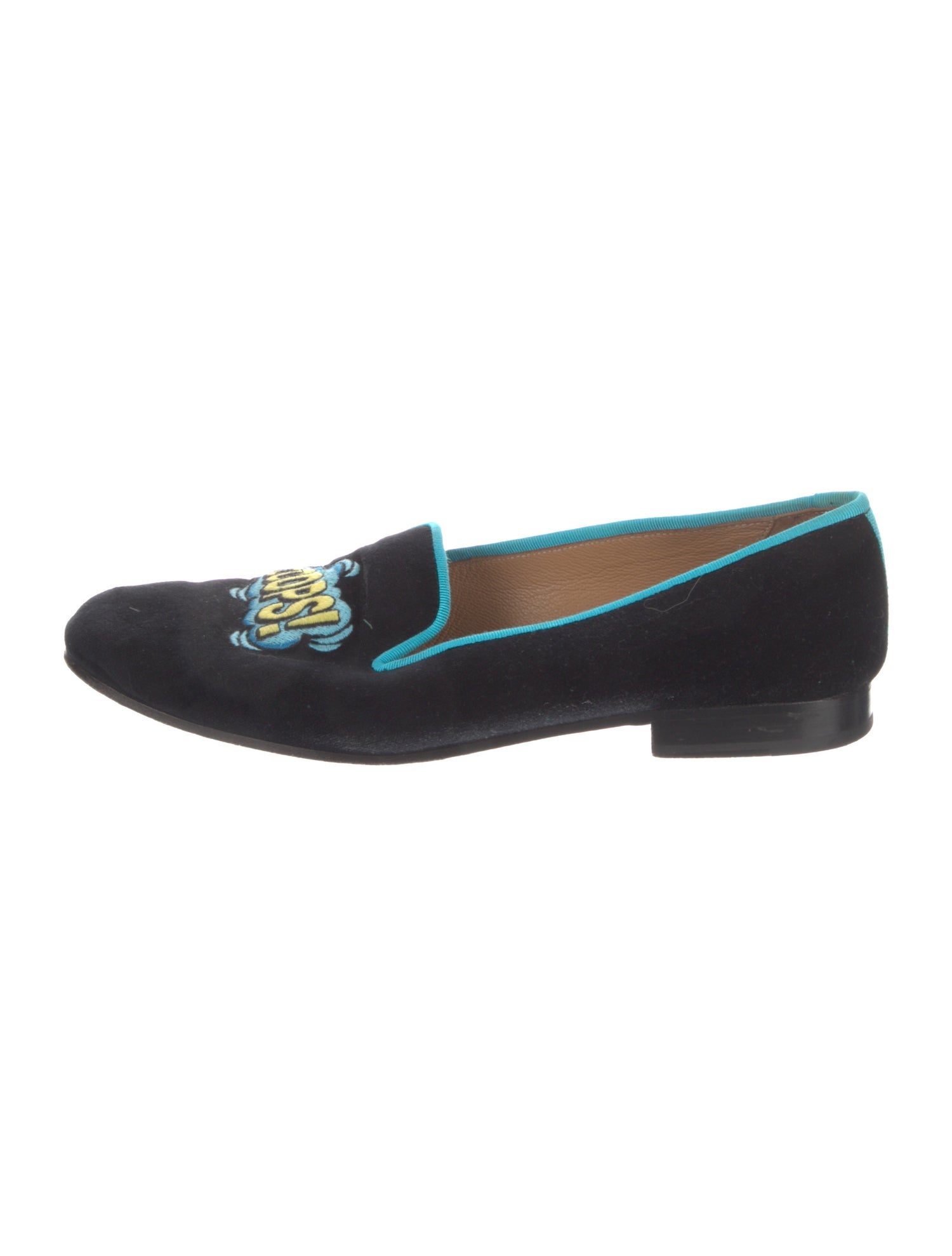 Stubbs & Wootton Velvet Embroidered Accent Loafers