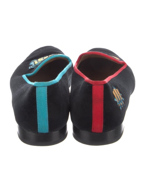 Stubbs & Wootton Velvet Embroidered Accent Loafers