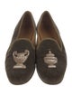 Stubbs & Wootton Velvet Embroidered Accent Loafers