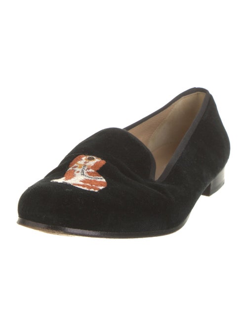 Stubbs & Wootton Velvet Embroidered Accent Loafers