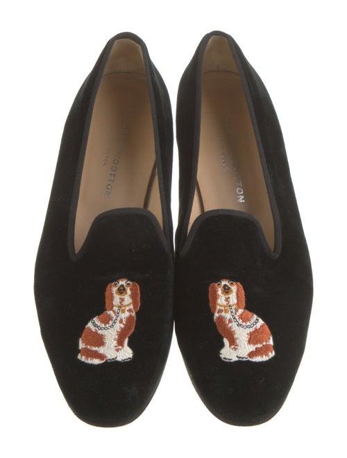 Stubbs & Wootton Velvet Embroidered Accent Loafers