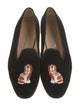 Stubbs & Wootton Velvet Embroidered Accent Loafers