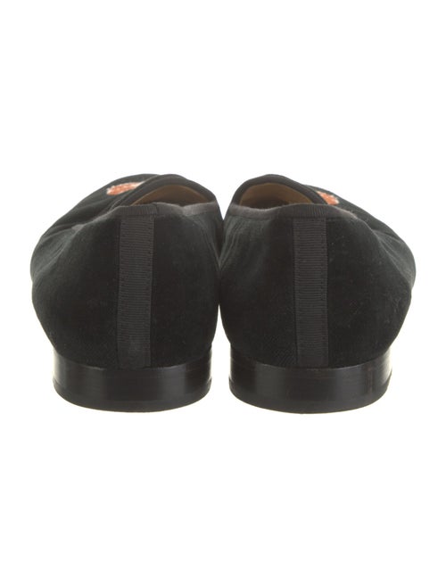 Stubbs & Wootton Velvet Embroidered Accent Loafers