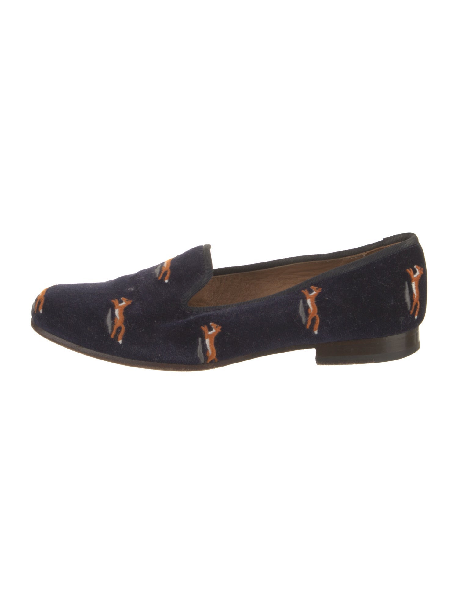 Stubbs & Wootton Velvet Printed Loafers