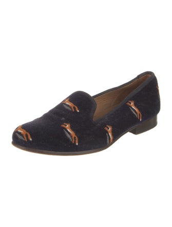 Stubbs & Wootton Velvet Printed Loafers